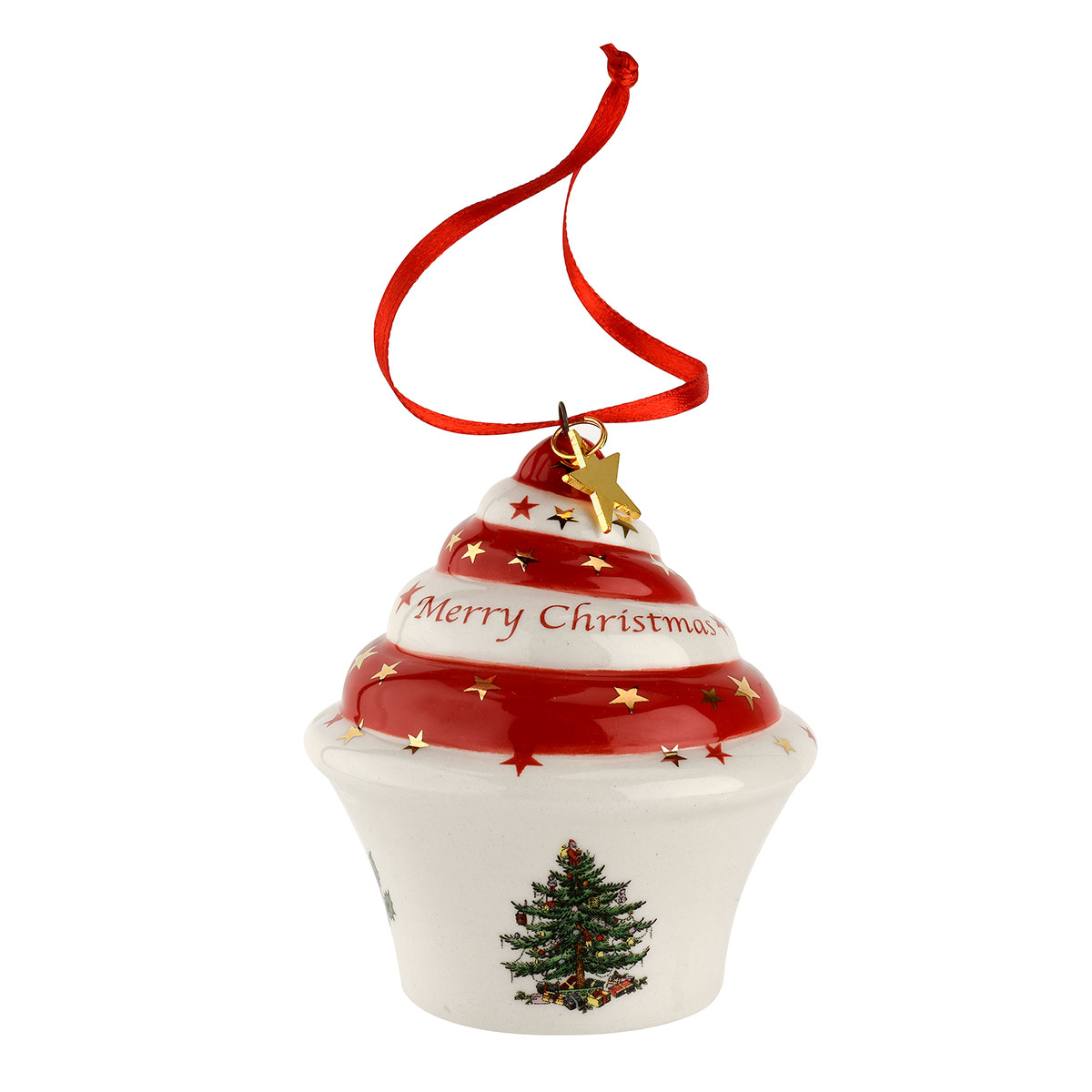 Spode 2023 Christmas Tree Cupcake Ornament