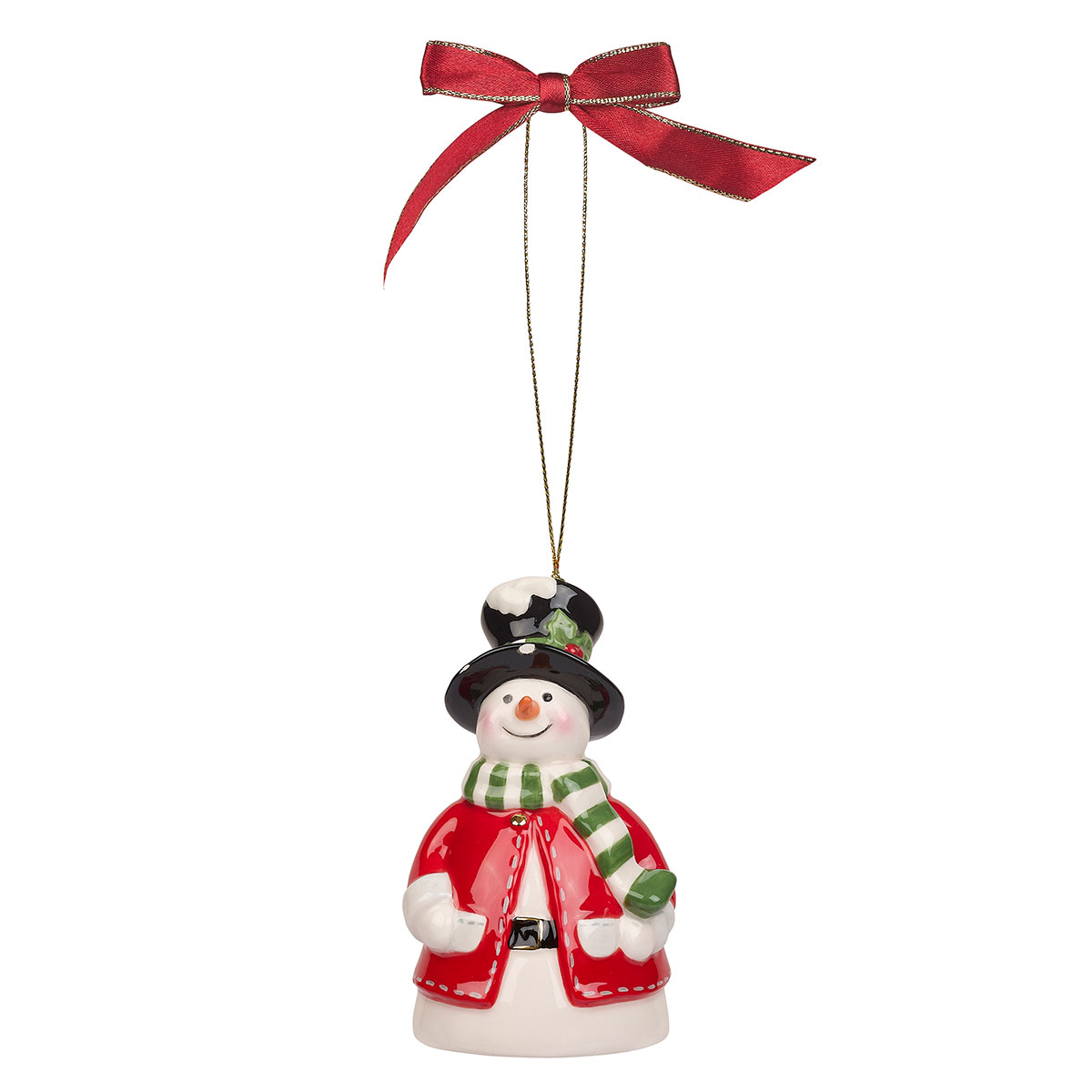 Spode Christmas Tree Snowman Bell Ornament