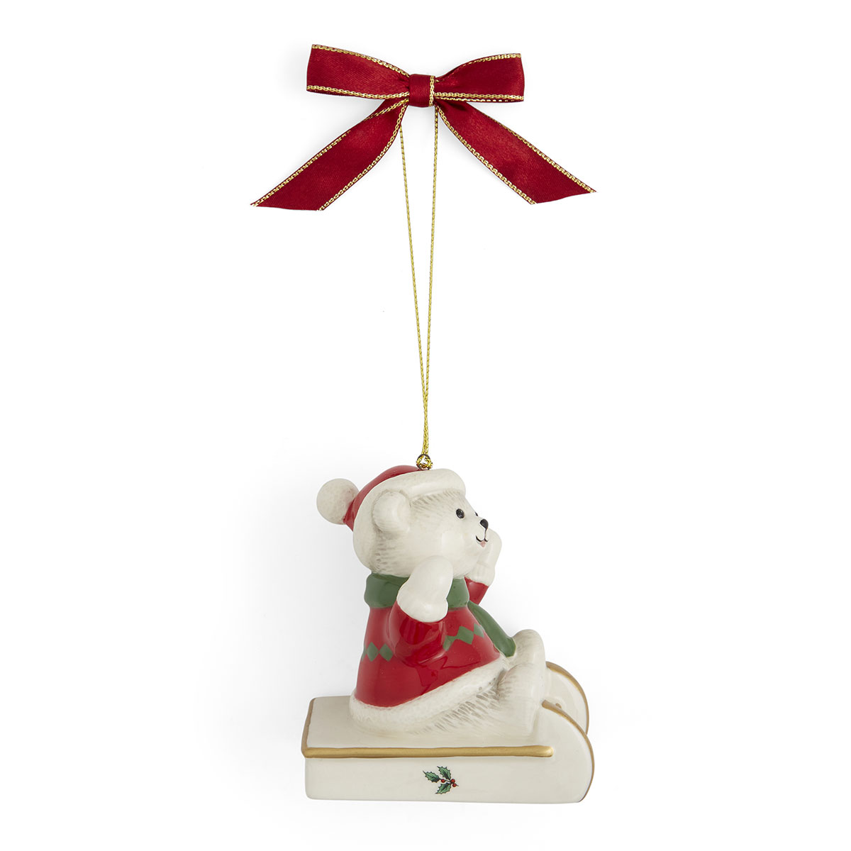 Spode Teddy On A Sleigh Ornament