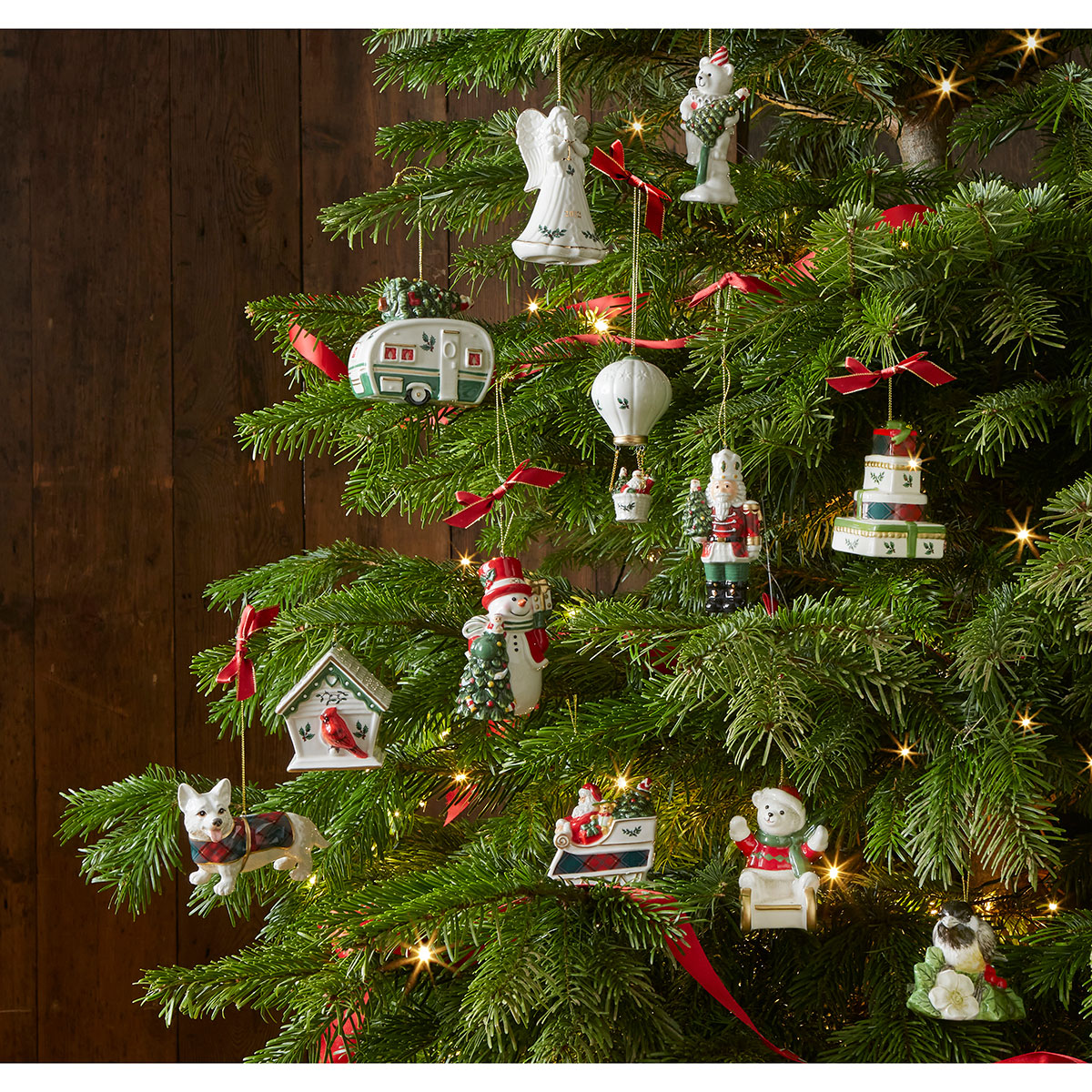 Spode Christmas Tree Chickadee Ornament