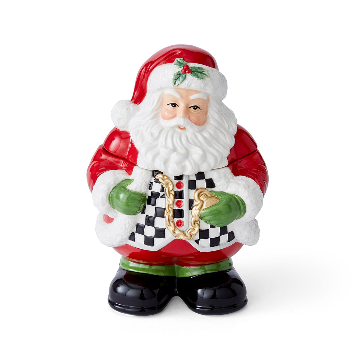 Spode Christmas Tree, Black and White Figural Santa Candy Jar
