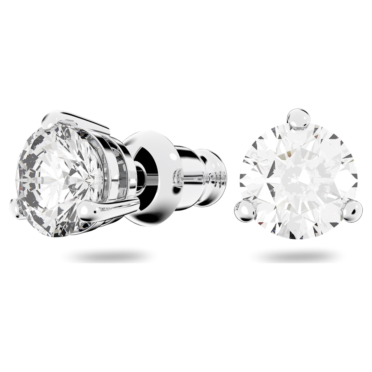 Swarovski Rhodium and Crystal Solitaire Pierced Earrings | Crystal Classics