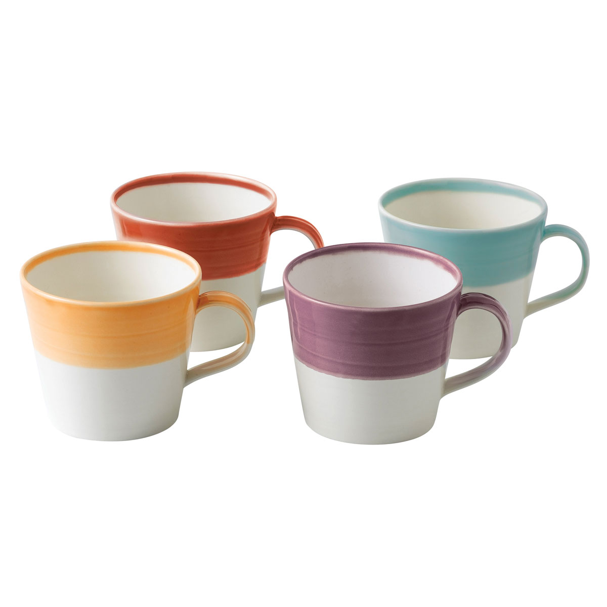 Royal Doulton 1815 Mixed Patterns Mug Set of 4 Bright Colors