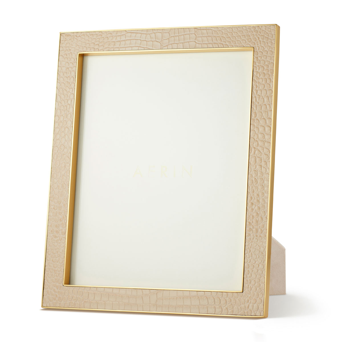Aerin Classic Croc Leather 8x10" Picture Frame, Fawn