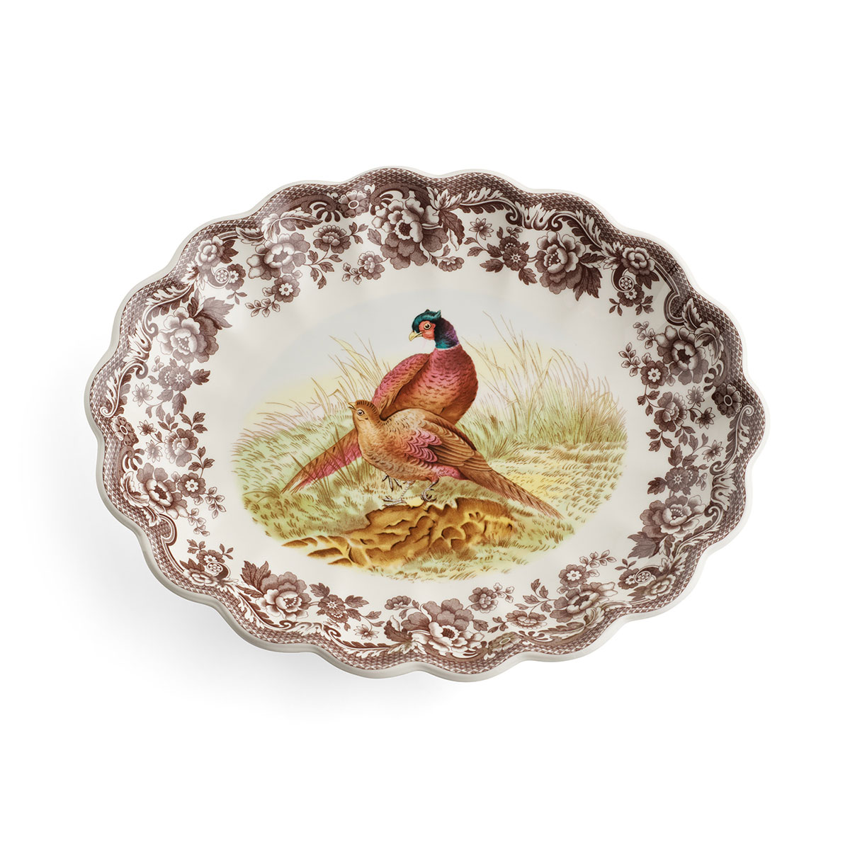 Spode Woodland American Wildlife Oval Fluted Dish, Pheasant