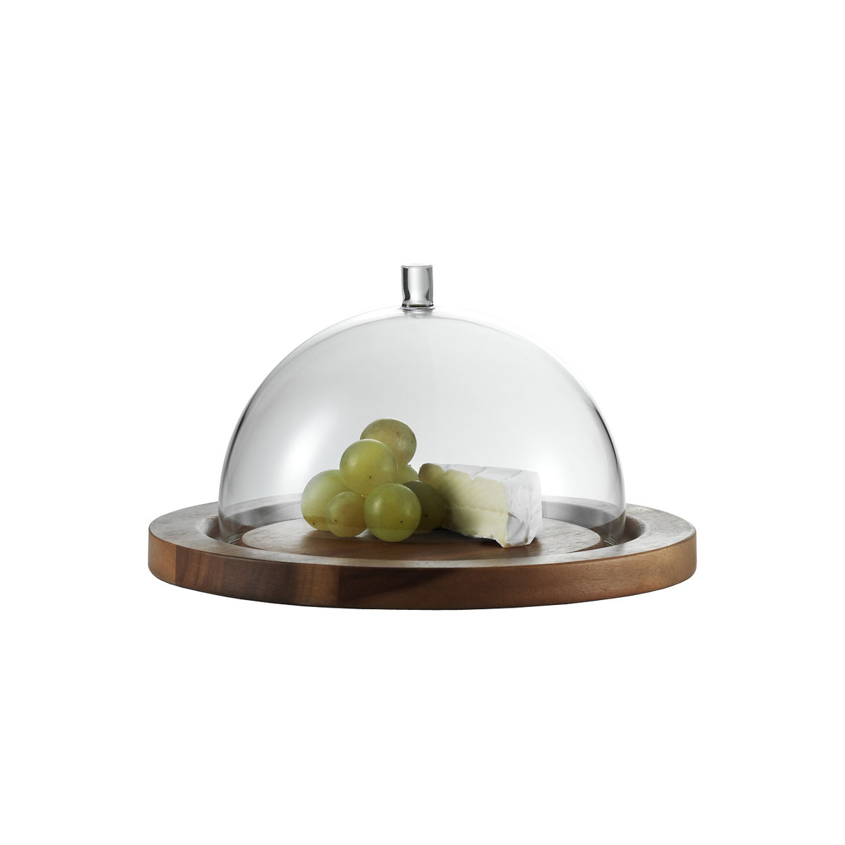 Jenaer Glas Cheese Dome With Acacia Plate