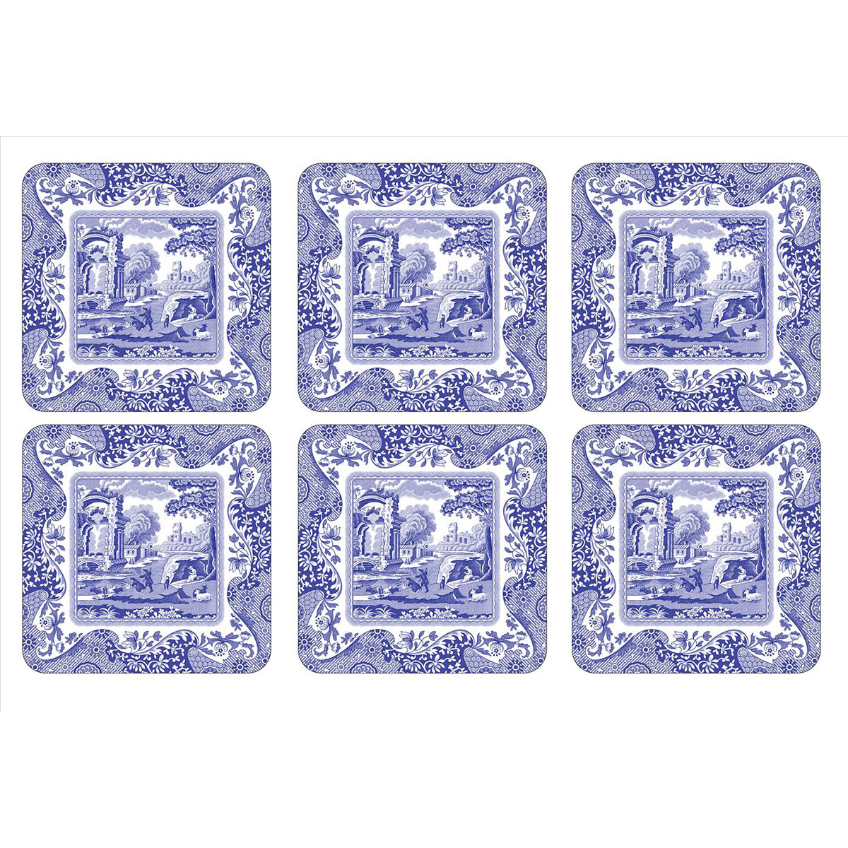 Spode Blue Italian Accessories Coasters Set of 6