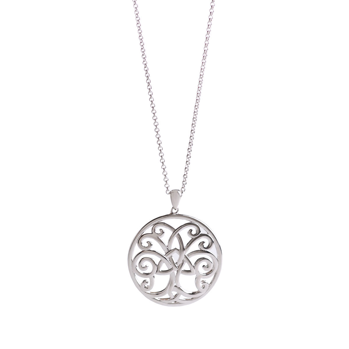 Cashs Ireland, Sterling Silver Tree of Life with Trinity Knot Pendant Necklace