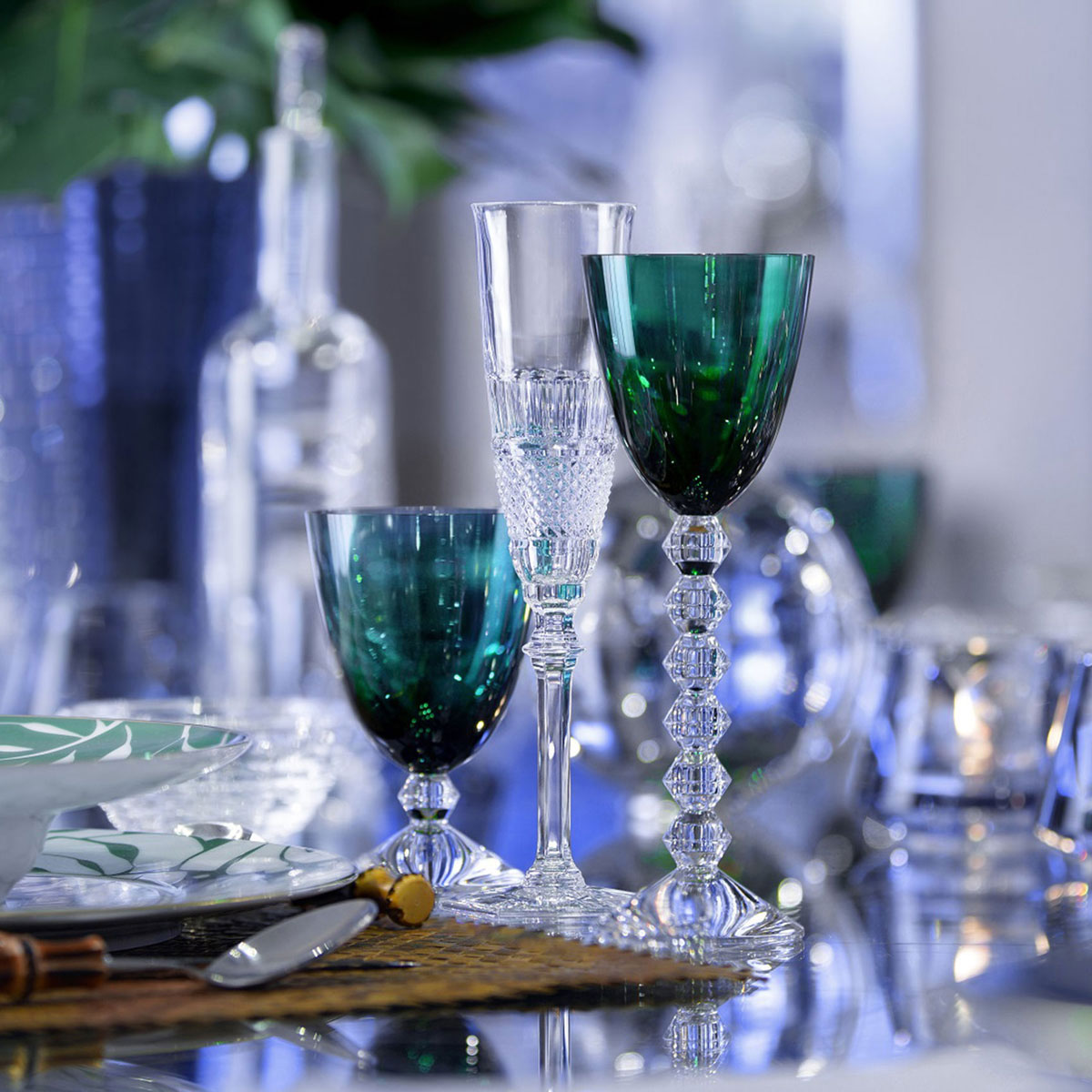 Baccarat Crystal, Vega Rhine Crystal Wine Emerald, Single