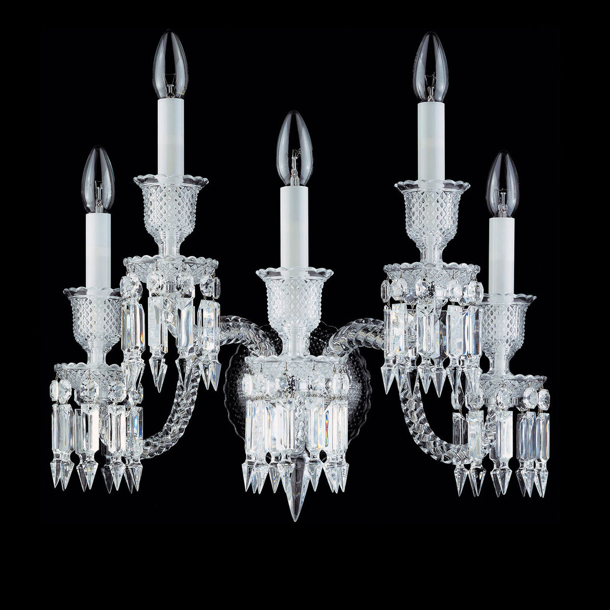 Baccarat Crystal, Zenith 5 Light Wall Crystal Sconce