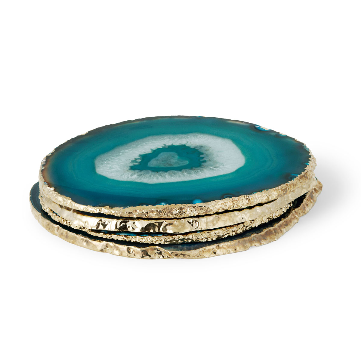 Aerin Agate Coasters, Green Set of Four