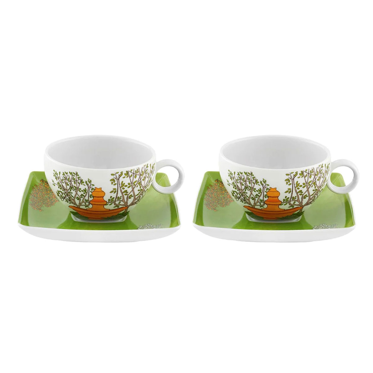 Vista Alegre Porcelain Alma De Lisboa Set 2 Tea Cup and Saucer