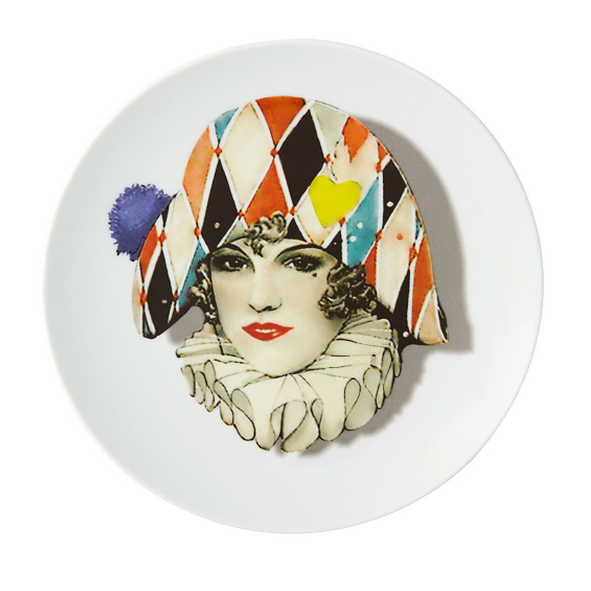 Vista Alegre Porcelain Christian Lacroix - Love Who You Want Dessert Plate Miss Harlequin