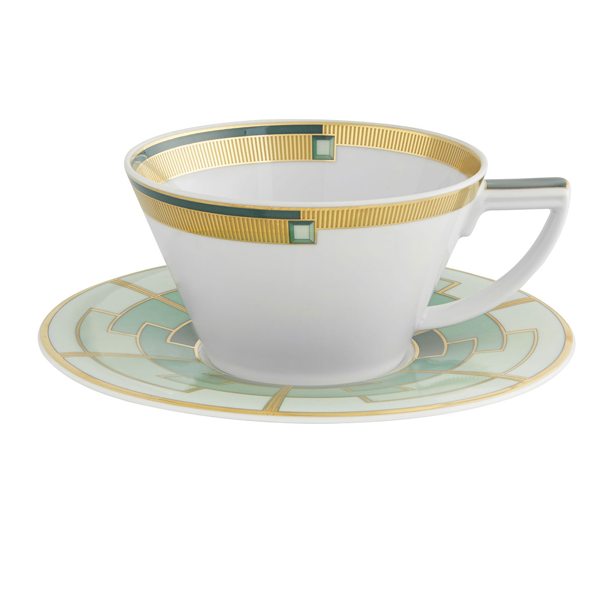 Vista Alegre Porcelain Emerald Tea Cup And Saucer