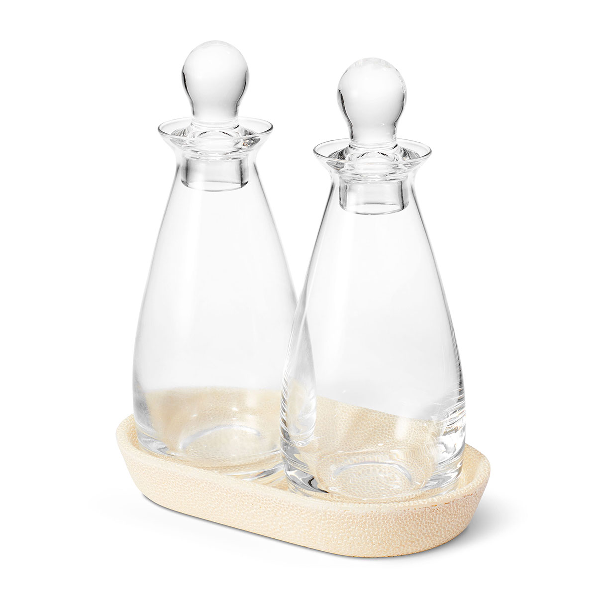 Aerin Shagreen Oil and Vinegar Bottle Set, Cream