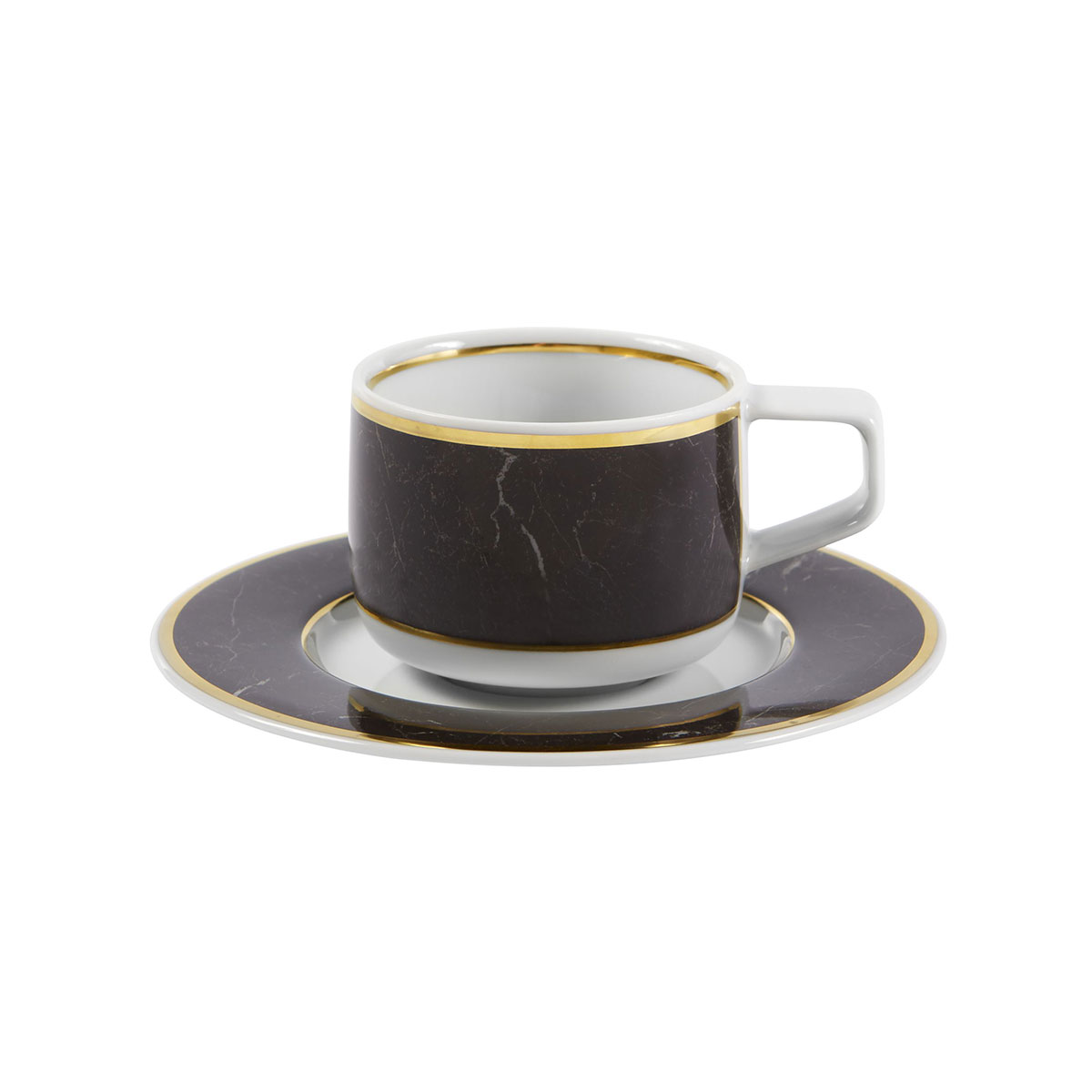 Vista Alegre Porcelain Carrara Coffee Cup and Saucer