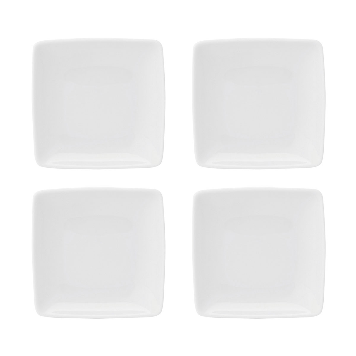 Vista Alegre Porcelain Carre White Dinner Plate, Set of 4
