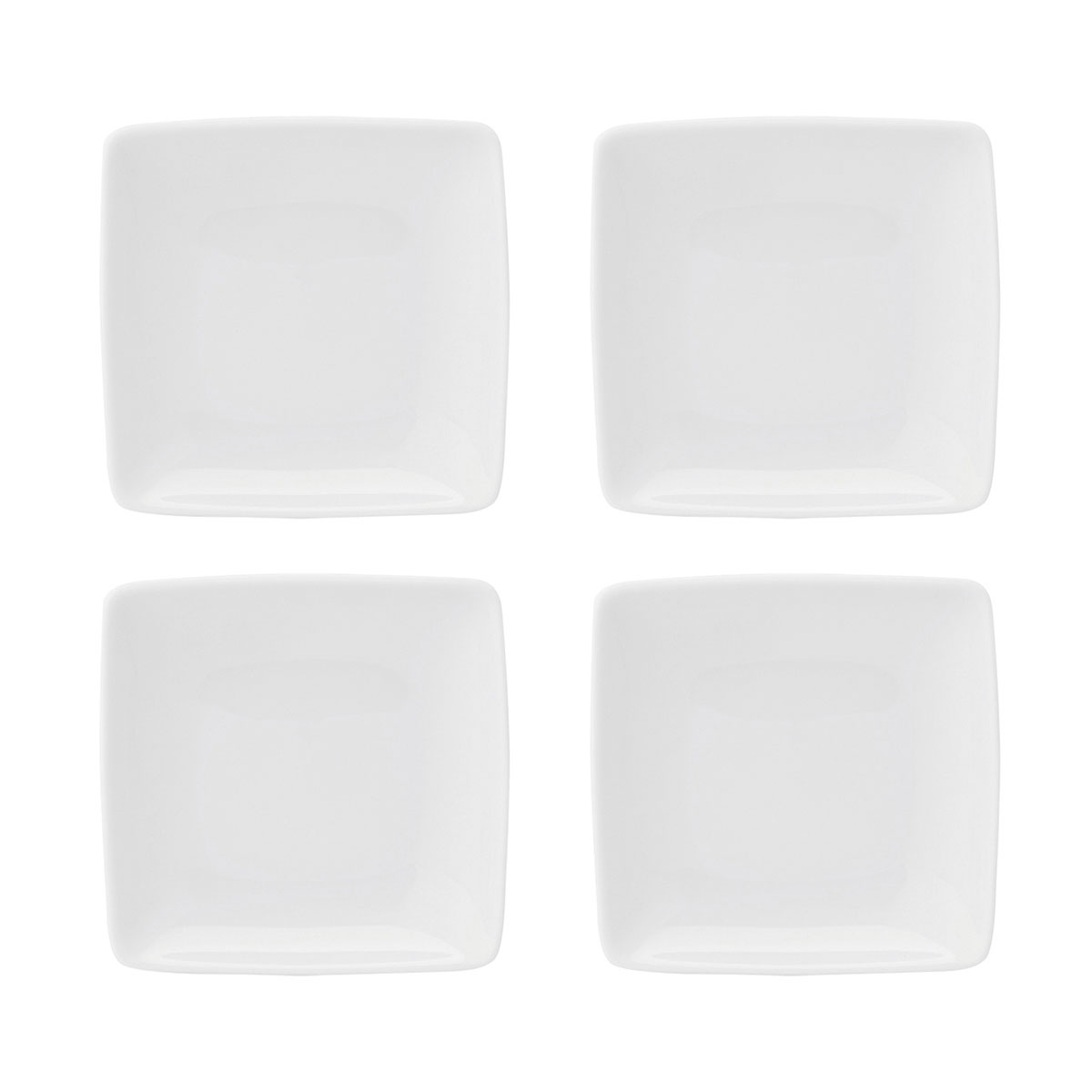 Vista Alegre Porcelain Carre White Dessert Plate, Set of 4