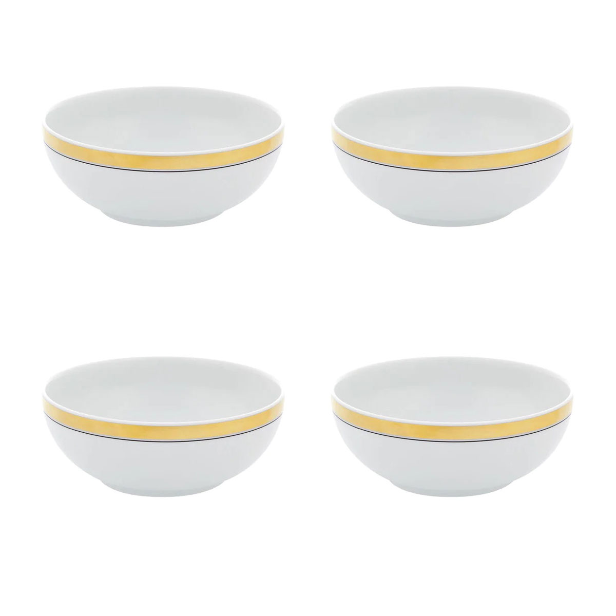 Vista Alegre Porcelain Domo Gold Bowl 6, Set of 4