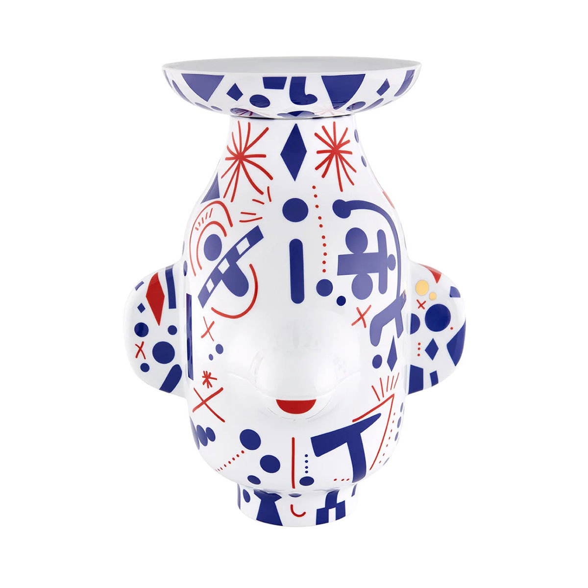Vista Alegre Porcelain Folkifunki 17' Vase Grimace With Lid