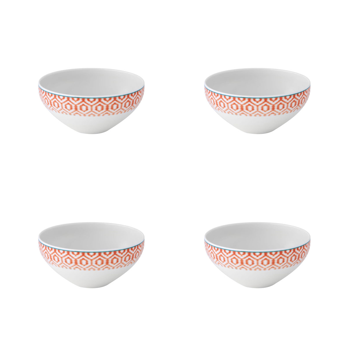 Vista Alegre Porcelain Fiji Cereal Bowl, Set of 4