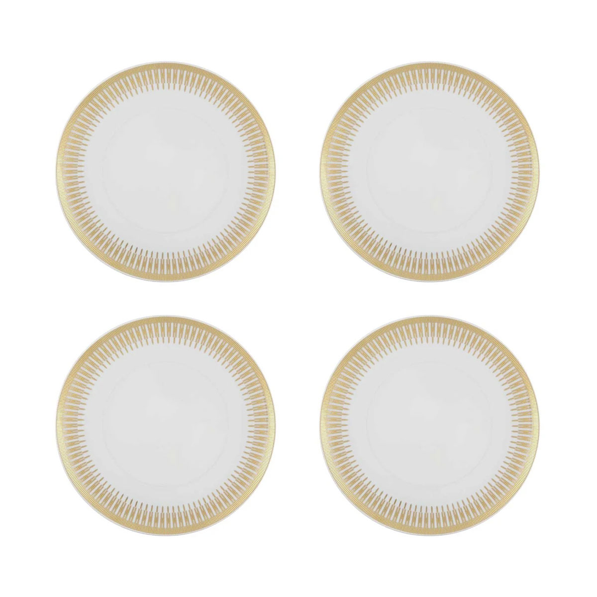 Vista Alegre Porcelain Gold Exotic Dinner Plate, Set of 4