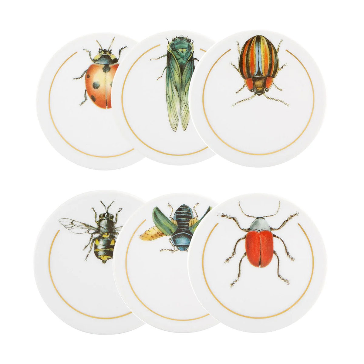 Vista Alegre Porcelain Insects Set of 6 Coasters