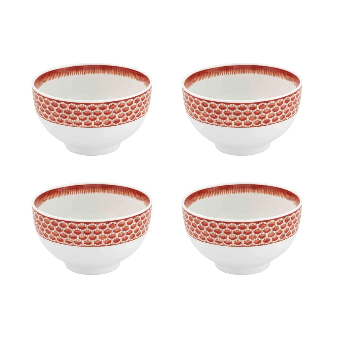 Vista Alegre Porcelain Coralina Rice Bowl, Set of 4