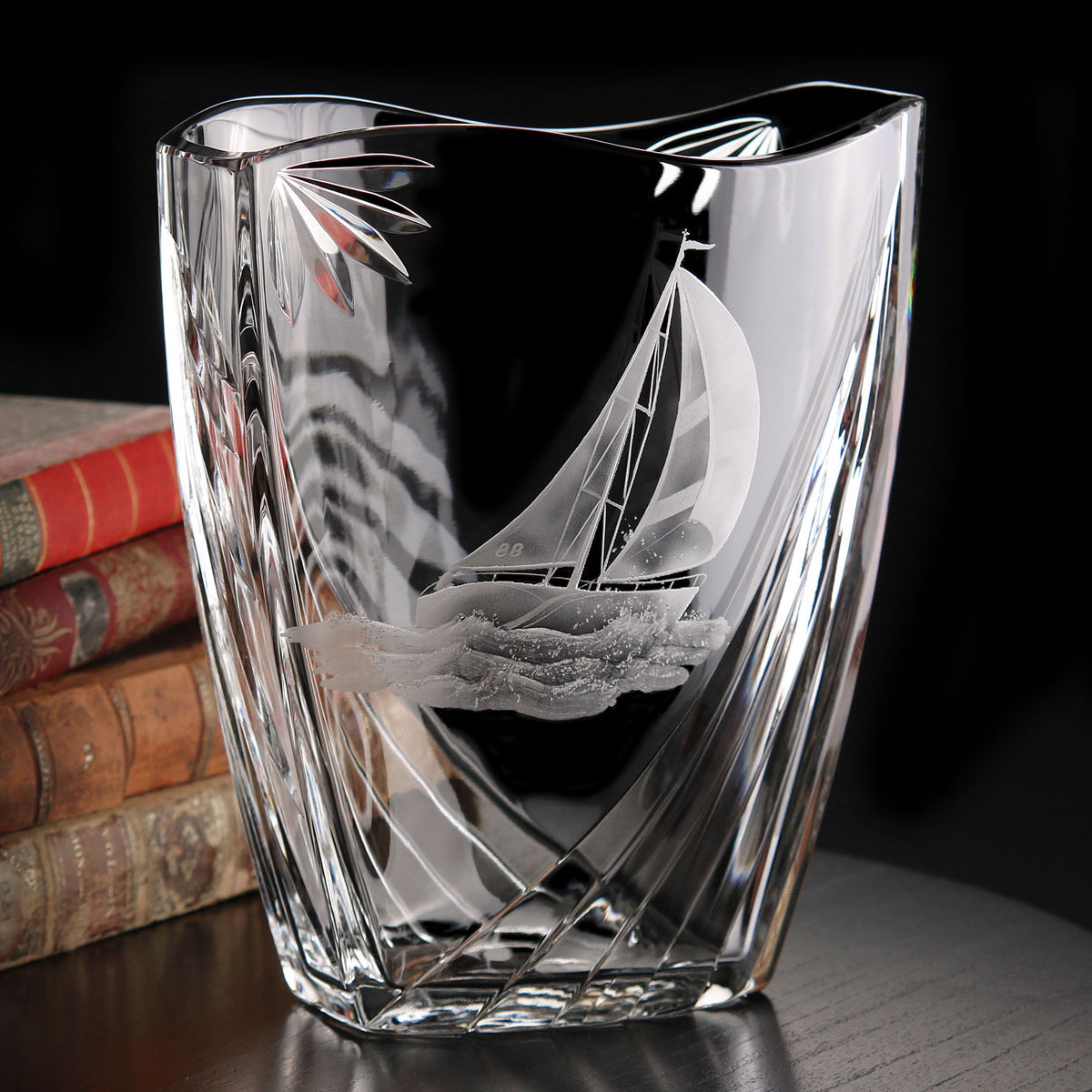 Cashs Ireland, Art Collection Sailing Series Windward Crystal Vase, Limited Edition