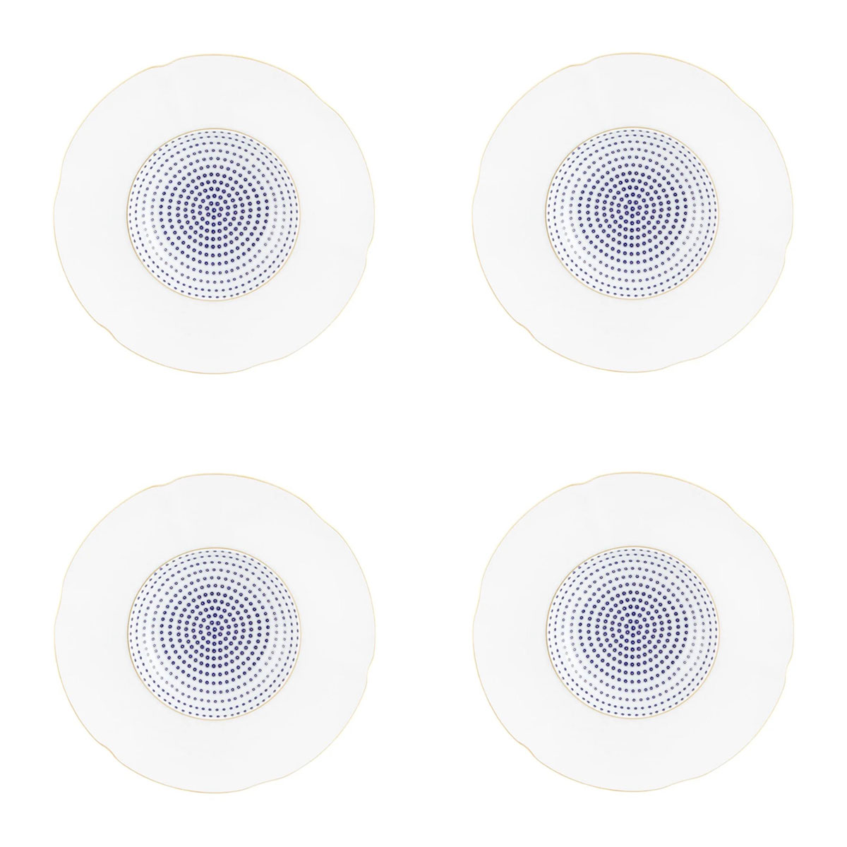Vista Alegre Porcelain Constellation D'Or Soup Plate, Set of 4