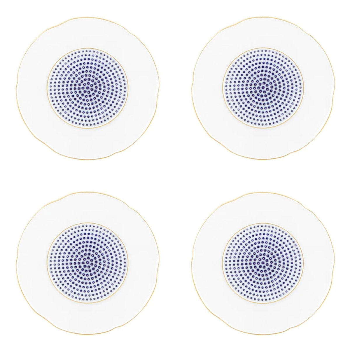 Vista Alegre Porcelain Constellation D'Or Bread and Butter Plate, Set of 4