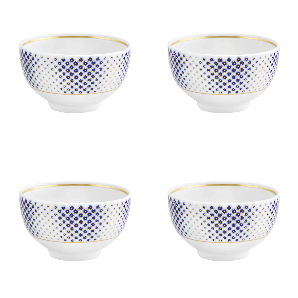 Vista Alegre Porcelain Constellation D'Or Rice Bowl, Set of 4