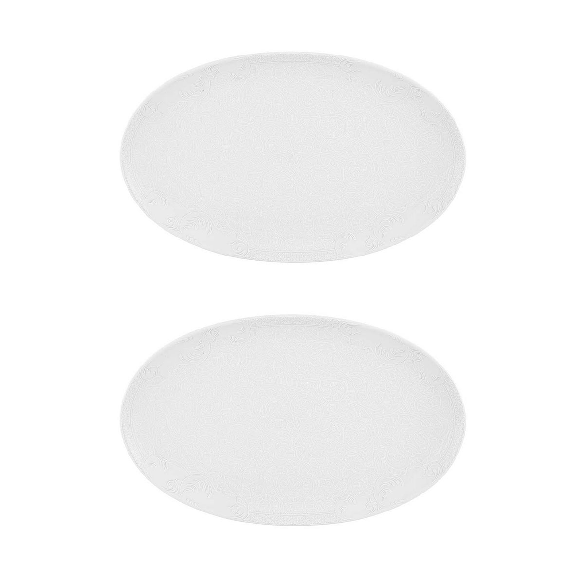 Vista Alegre Porcelain Duality Small Oval Platter , Set of 2