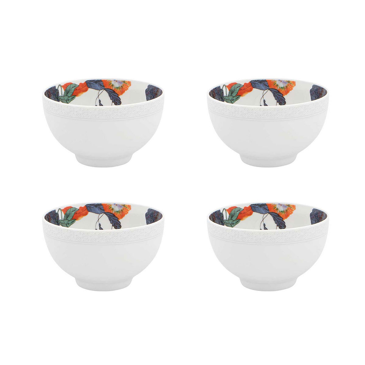 Vista Alegre Porcelain Duality Rice Bowl, Set of 4