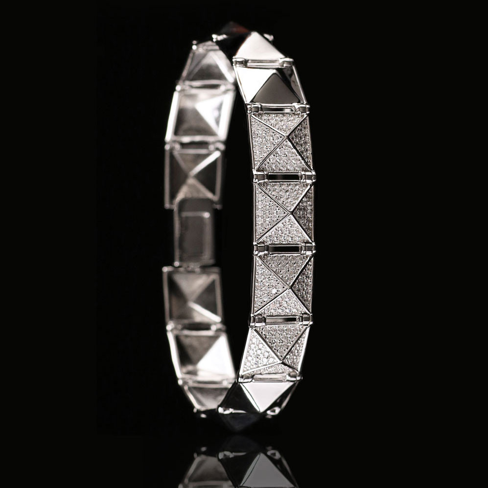 Cashs Ireland, Sterling Silver Crystal Pave Rock