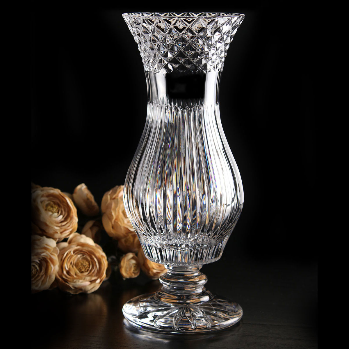 Cashs Ireland, Art Collection Aislinn Footed Crystal Vase, Limited Edition