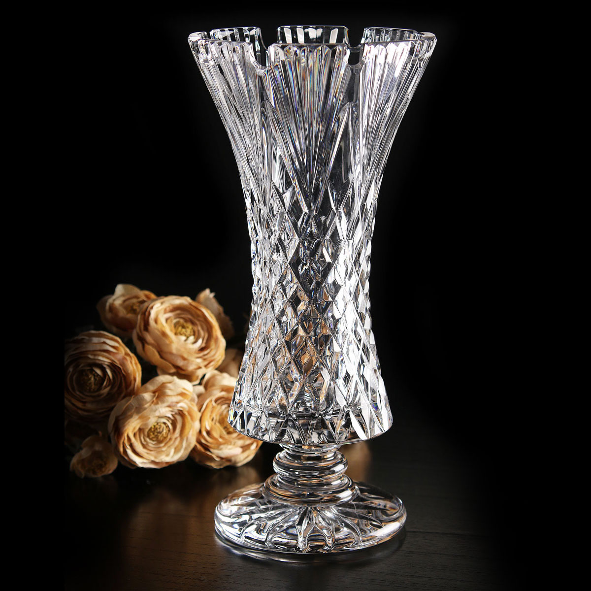 Cashs Ireland, Art Collection Tara Footed Crystal Vase, Limited Edition
