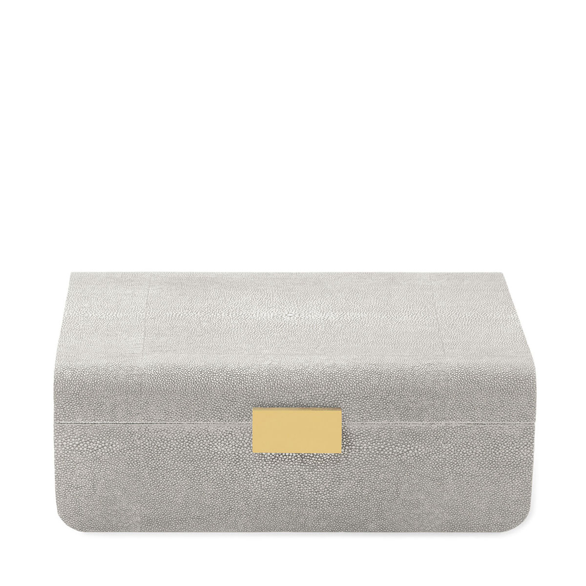 Aerin Modern Shagreen Small Jewelry Box, Dove
