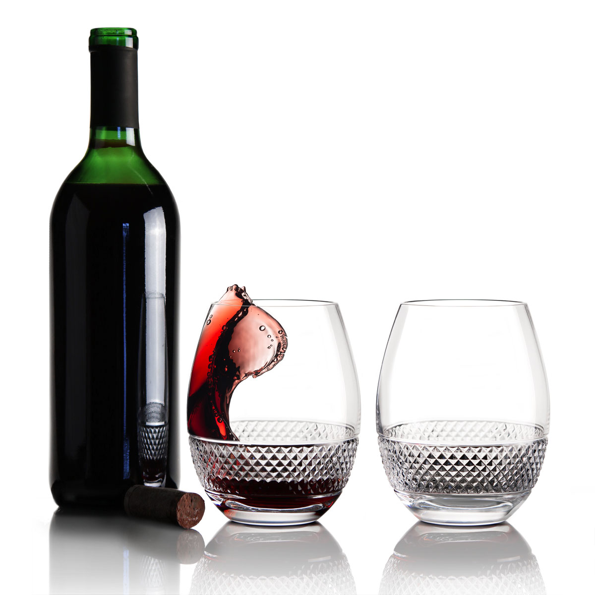 Cashs Ireland Cooper Stemless Red Wine Glass, 1+1 Free, High End