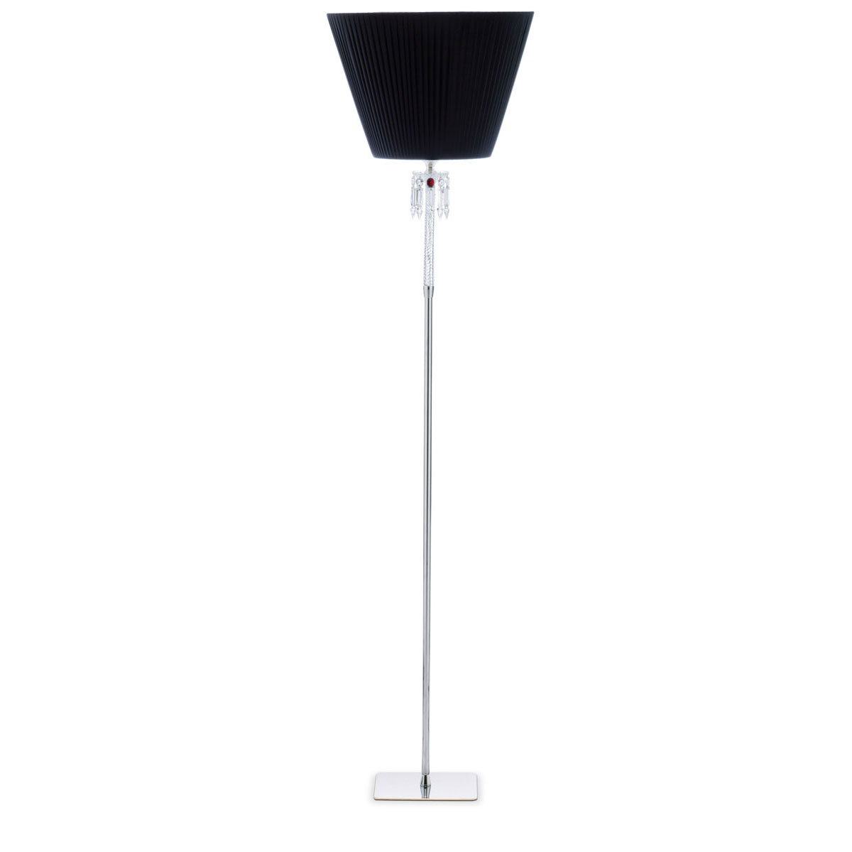Baccarat Crystal, Torch Reading Crystal Lamp With Black Shade
