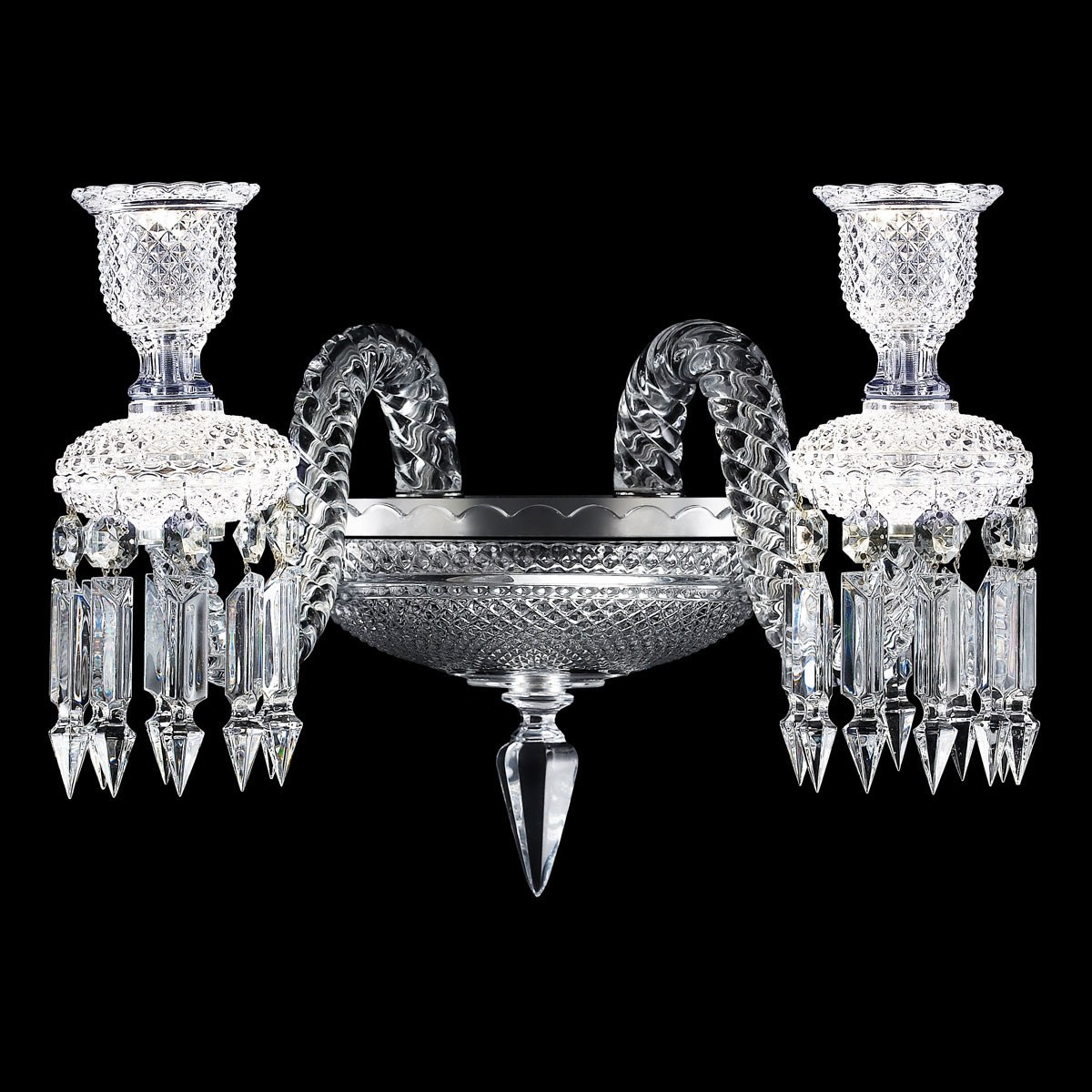 Baccarat Crystal, Zenith Comete 2-Light Wall Crystal Sconce