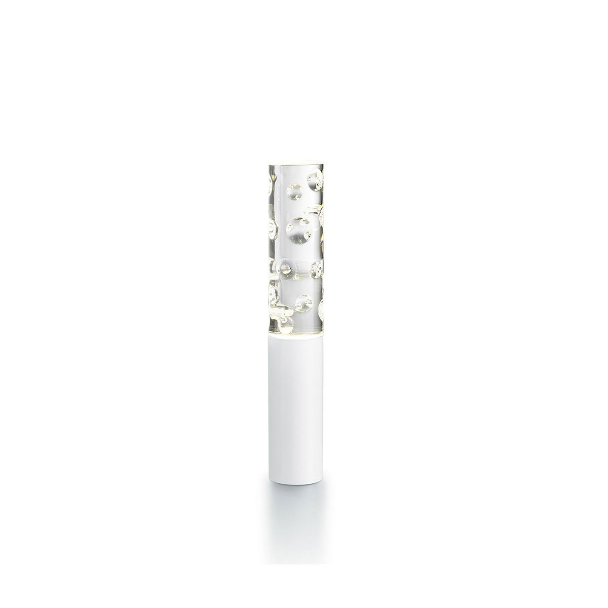 Baccarat Crystal, Jallum Pontil Candle Lamp, 1 Lamp, White