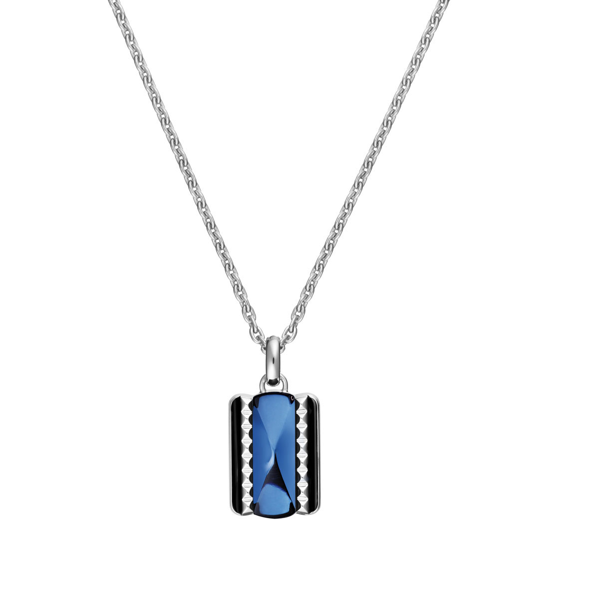 Baccarat Crystal Louxor Necklace, Silver and Blue Mordore