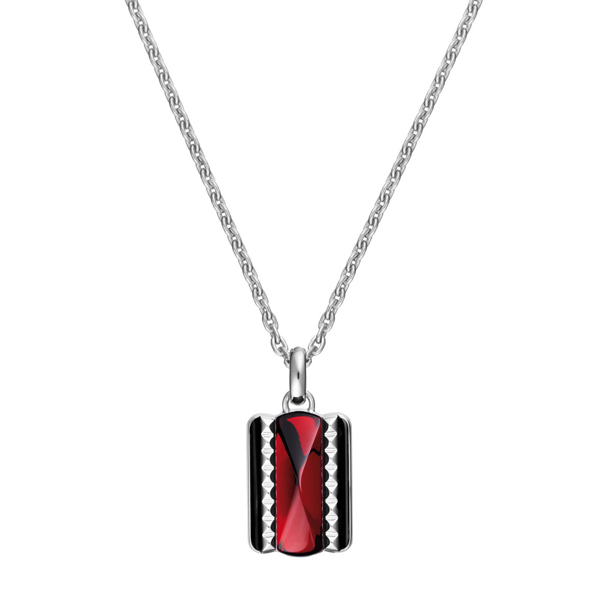 Baccarat Crystal Louxor Necklace, Silver and Red Mirror