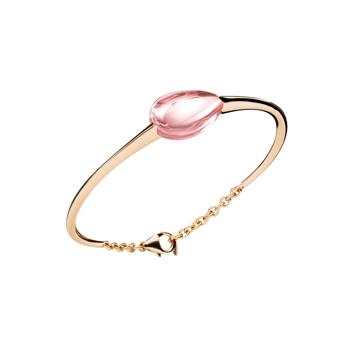 Baccarat Crystal Fleurs De Psydelic Gold Vermeil and Light Pink Small Bracelet