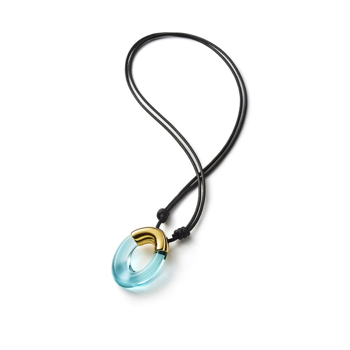 Baccarat Crystal Galea Pendant Necklace Vermeil Gold Turquoise