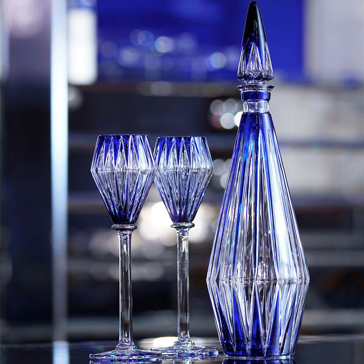 Baccarat Crystal Blue Memoire Chevalier Service Set, Limited Edition of 100, Special Order