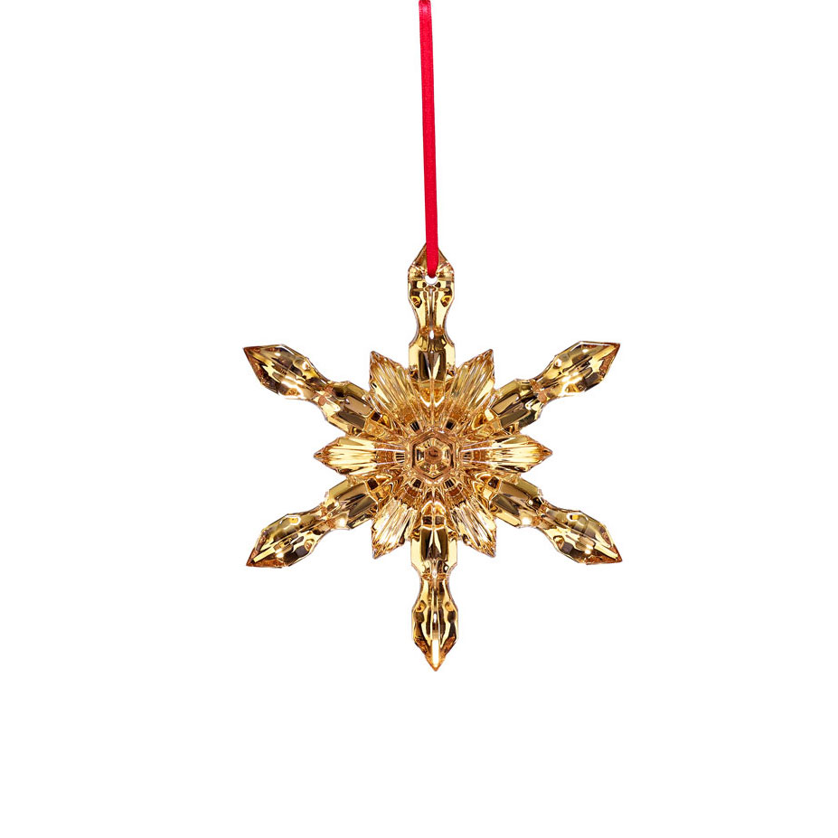Baccarat Crystal, 2017 20K Gold Crystal Snowflake Ornament