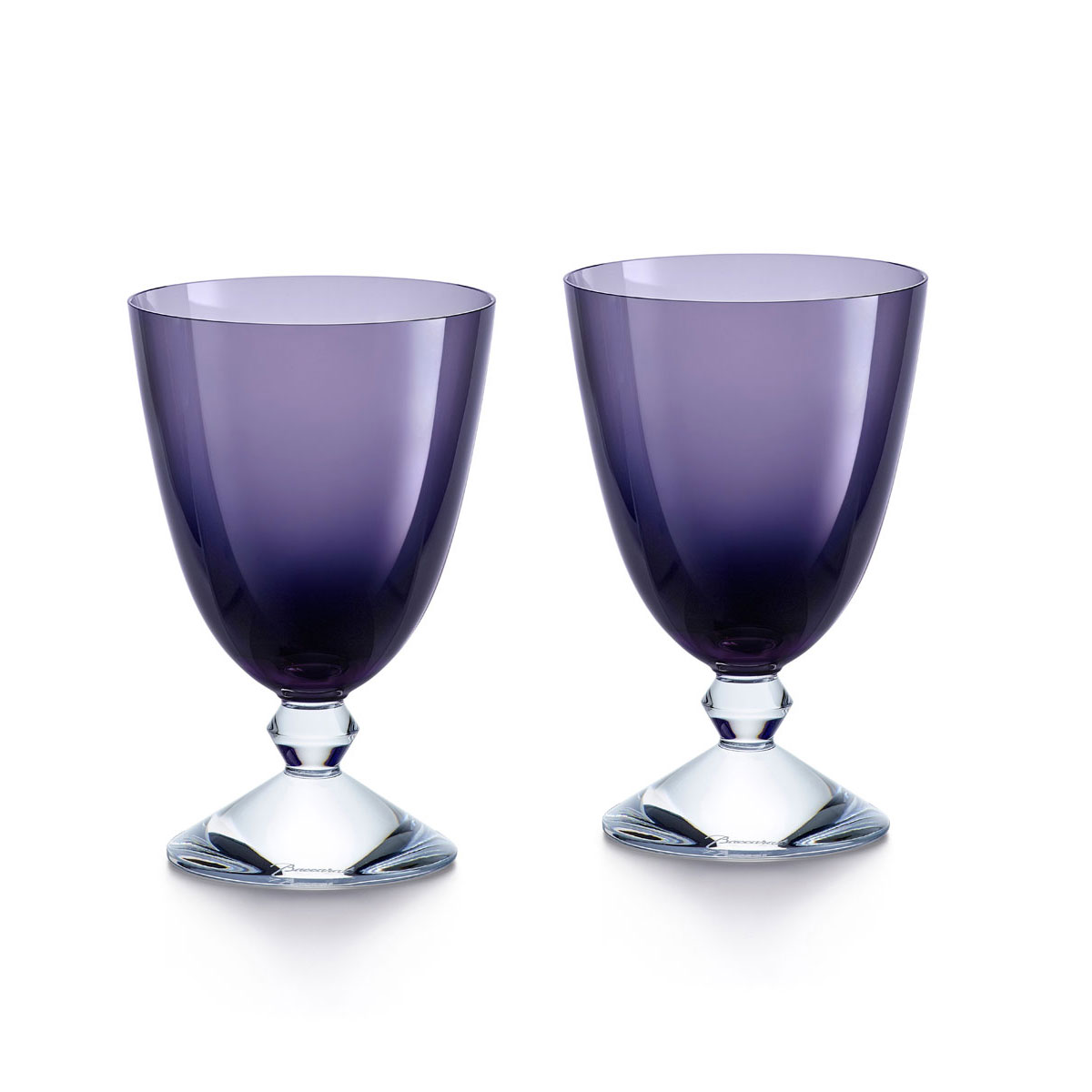 Baccarat Crystal Vega Purple Water Glass Pair