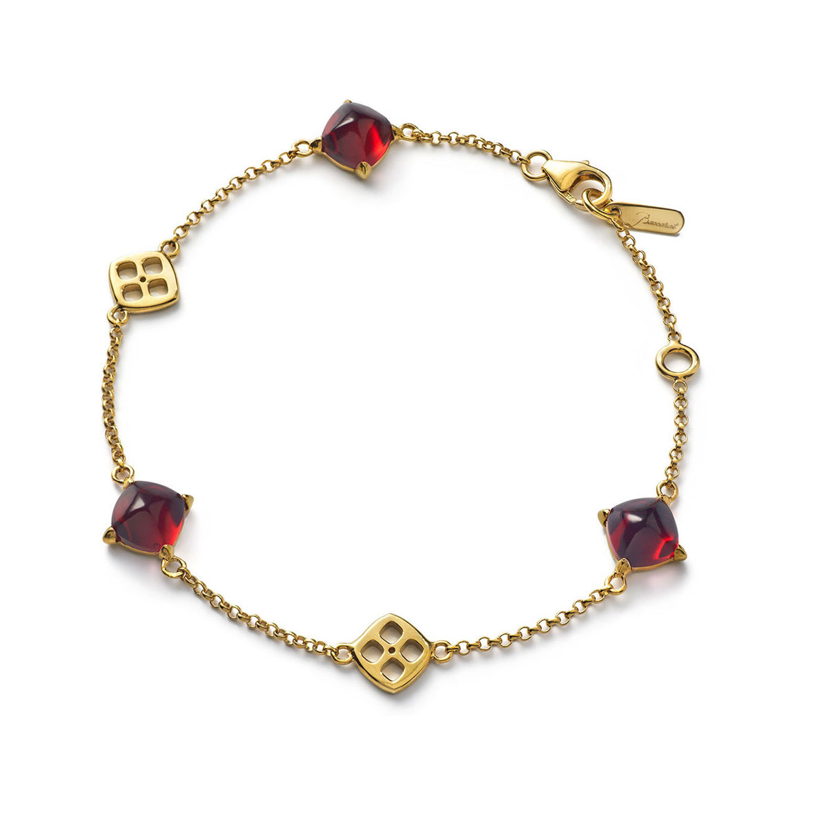 Baccarat Mini Medicis Bracelet Vermeil Gold, Red